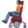 person in motorized wheelchair, medium-dark skin tone